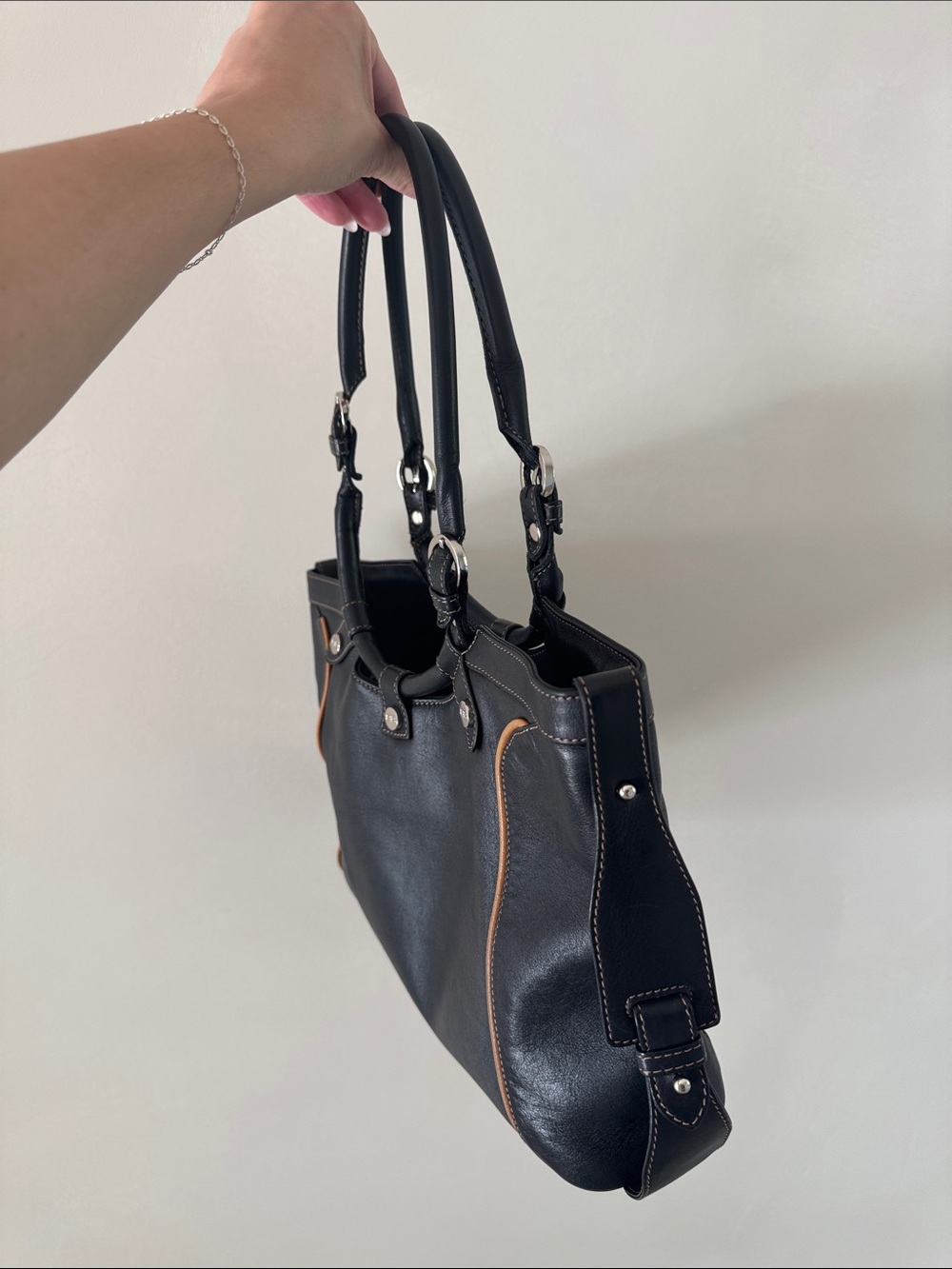 Vintage Balenciaga Black Leather Shoulder Bag - Picture 5 of 11